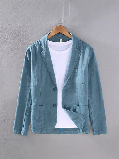 Pocketed Collared Notched Buttoned Blazer