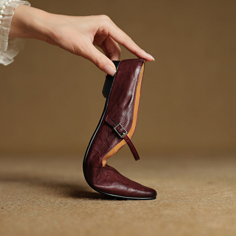 Pointed Toe Low Block Heel Mule Sandals