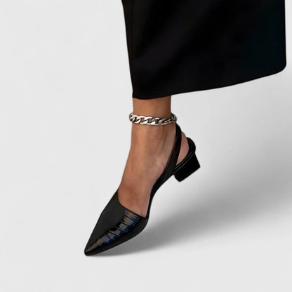 Pointed Toe Block Heel Sandals