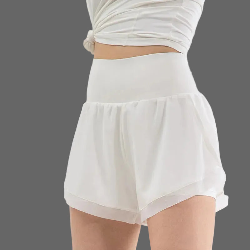 High Waisted Double Layer Running Shorts