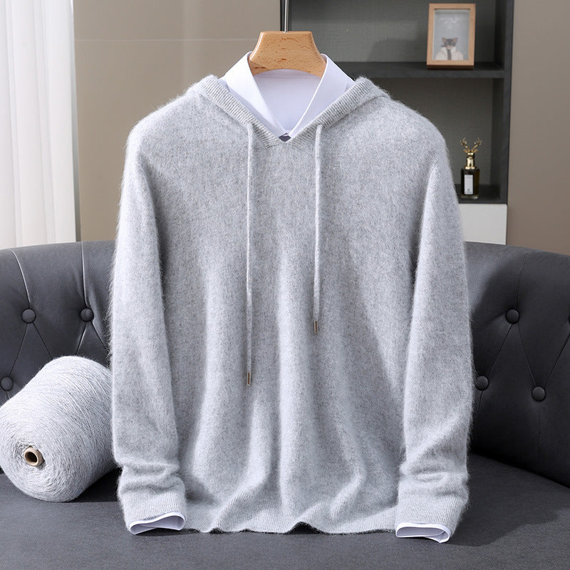 Textured Dropped Ribbed Cuffed Relaxed Hoodie