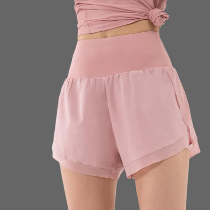 High Waisted Double Layer Running Shorts