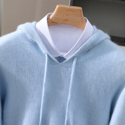 Textured Dropped Ribbed Cuffed Relaxed Hoodie