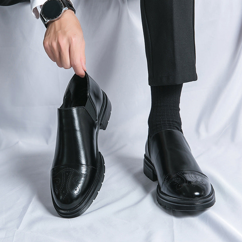Elastic Goring Round Toe Slip On Shoes