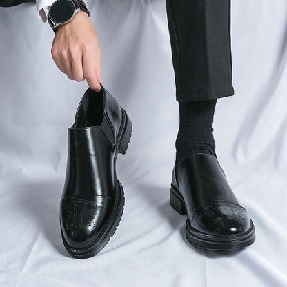 Elastic Goring Round Toe Slip On Shoes