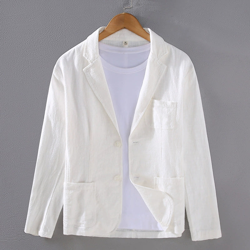 Pocketed Collared Notched Buttoned Blazer