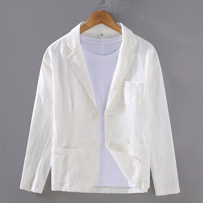 Pocketed Collared Notched Buttoned Blazer
