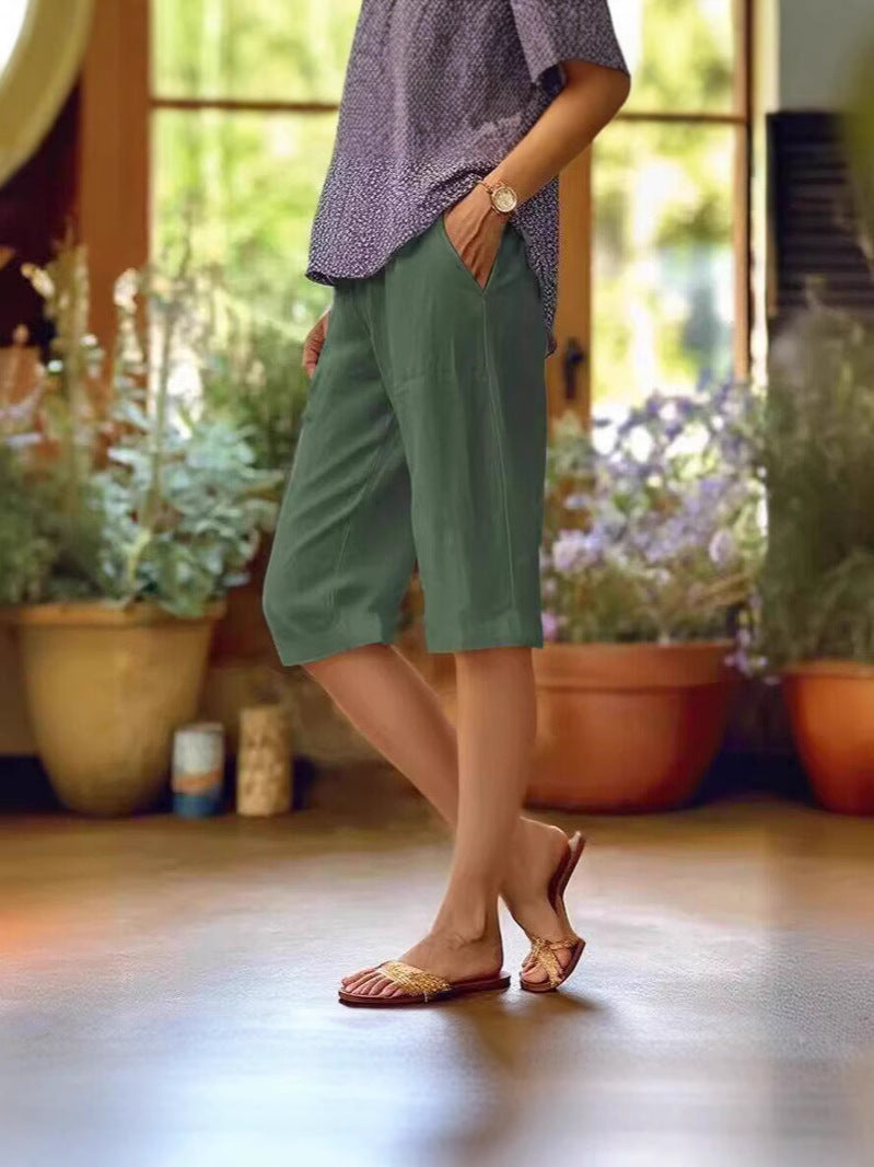 Relaxed Fit Knee Length Shorts