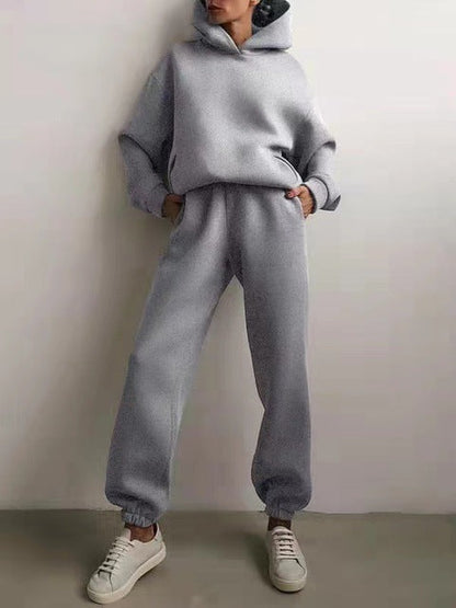 Hooded Cropped Loungewear Set For Women
