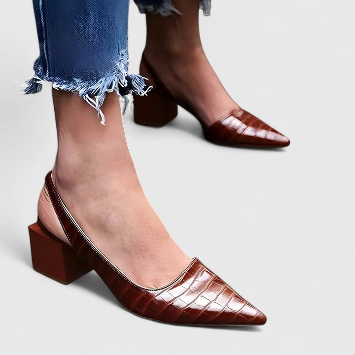 Pointed Toe Block Heel Sandals
