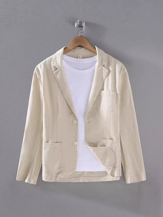 Pocketed Collared Notched Buttoned Blazer