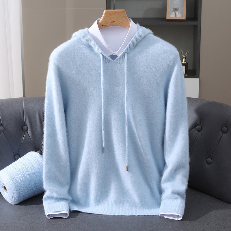 Textured Dropped Ribbed Cuffed Relaxed Hoodie