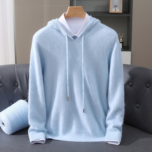 Textured Dropped Ribbed Cuffed Relaxed Hoodie