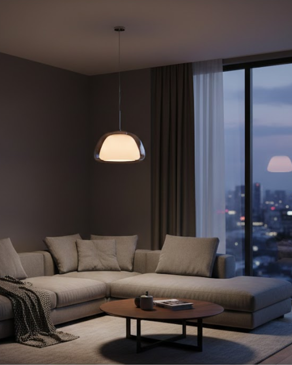 Translucent Encapsulated Dome Pendant Lamp