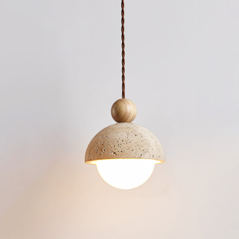 Dome Shade Pendant Light with Spherical Bulb