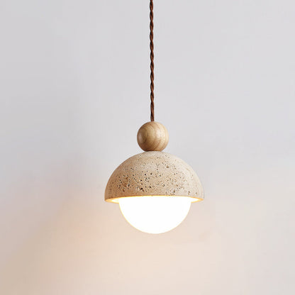 Dome Shade Pendant Light with Spherical Bulb