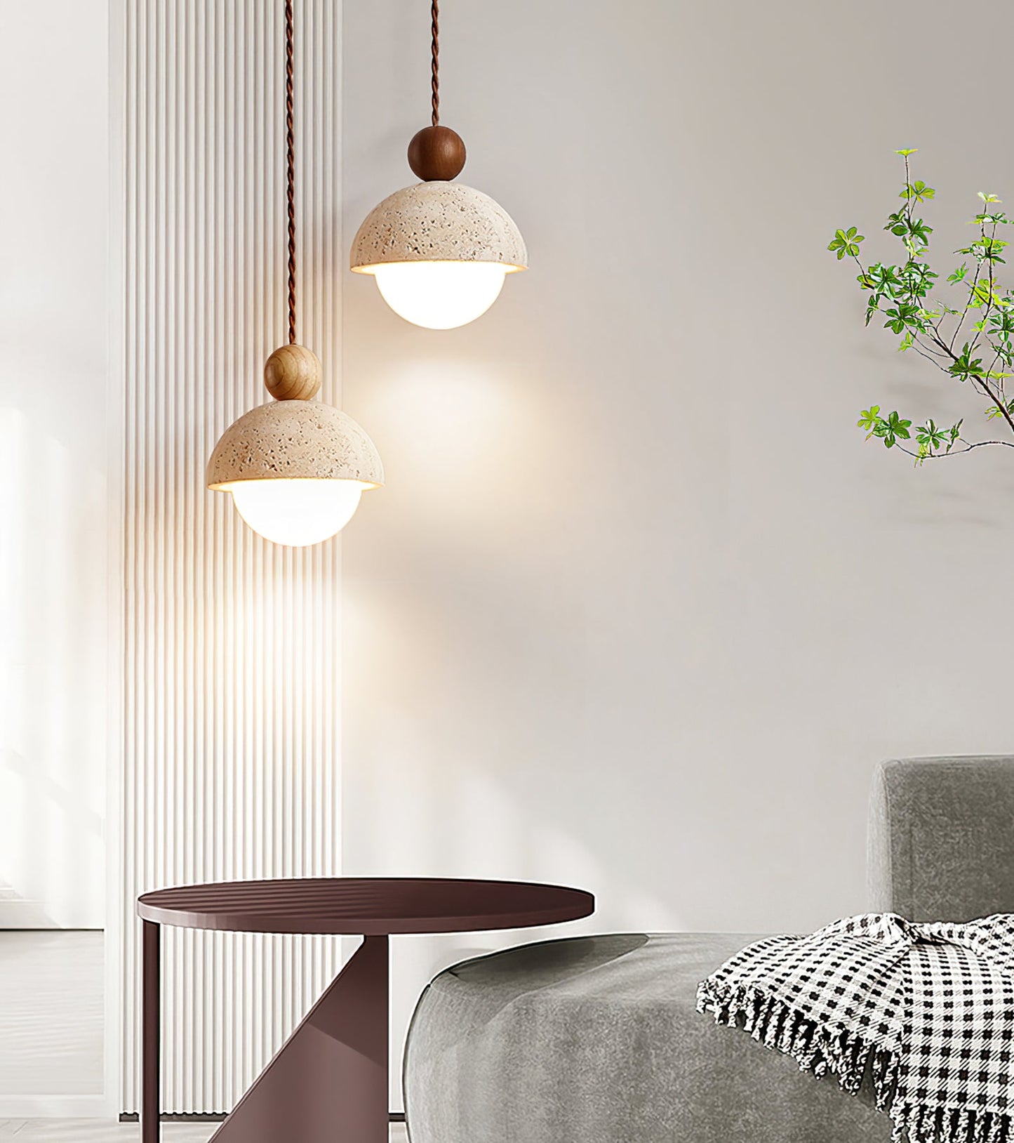 Dome Shade Pendant Light with Spherical Bulb