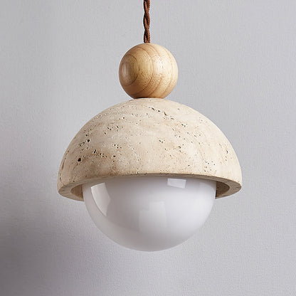 Dome Shade Pendant Light with Spherical Bulb