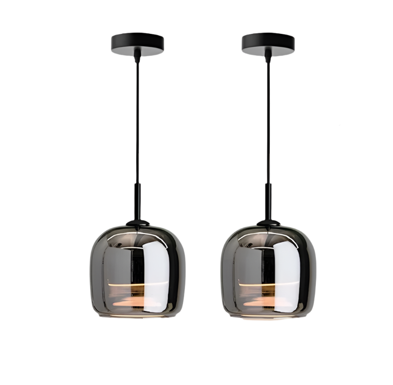 Smoked Glass Capsule Pendant Light