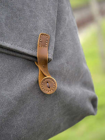 Asymmetrical Slouchy Folded Buttoned Adjustable Stitched Bag