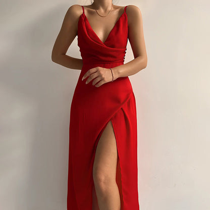 V-Neck Slit Maxi Dress
