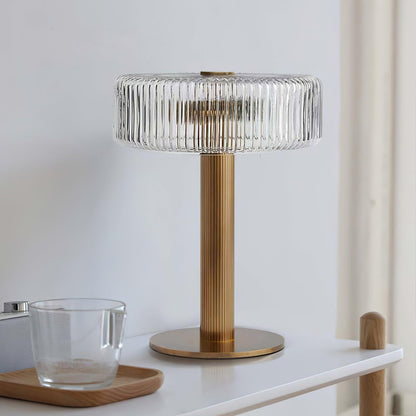 Ribbed Glass Carousel Table Lamp