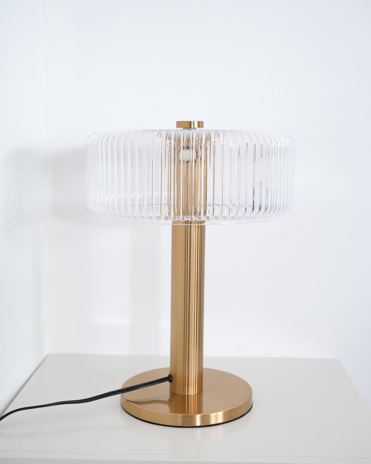 Ribbed Glass Carousel Table Lamp