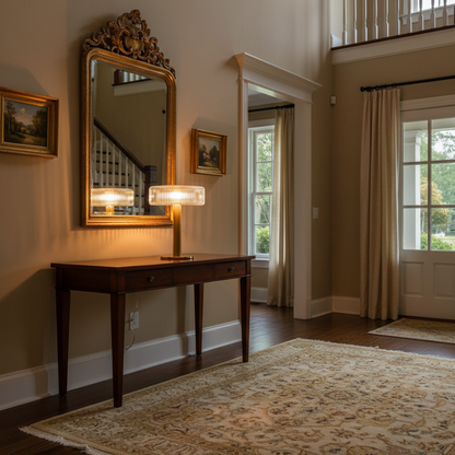 Ribbed Glass Carousel Table Lamp