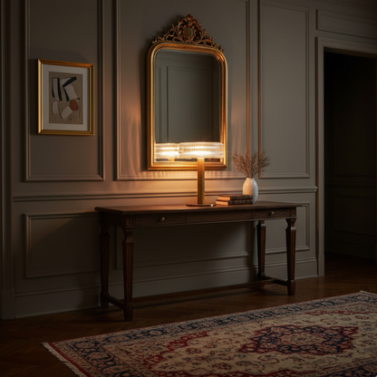 Ribbed Glass Carousel Table Lamp