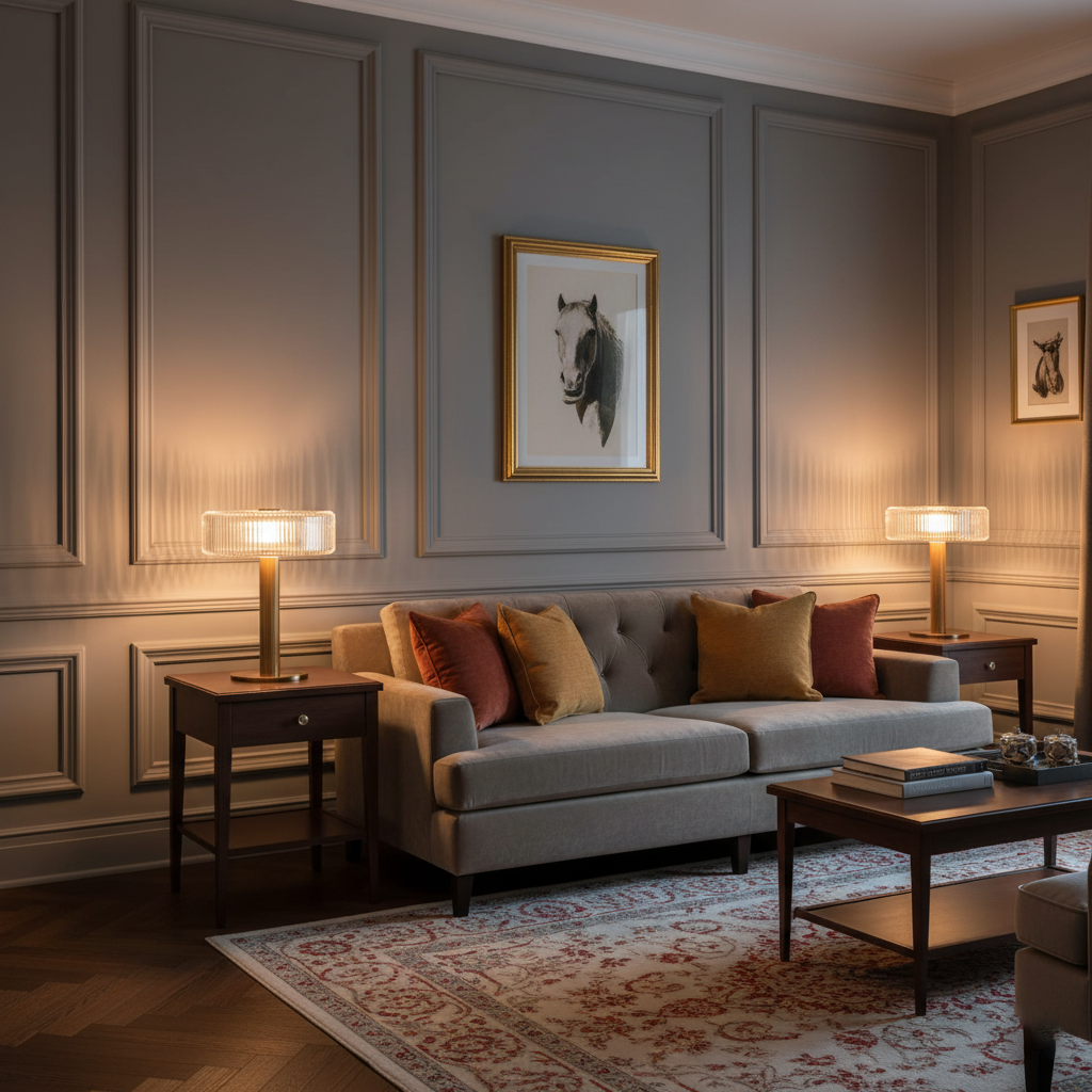 Ribbed Glass Carousel Table Lamp