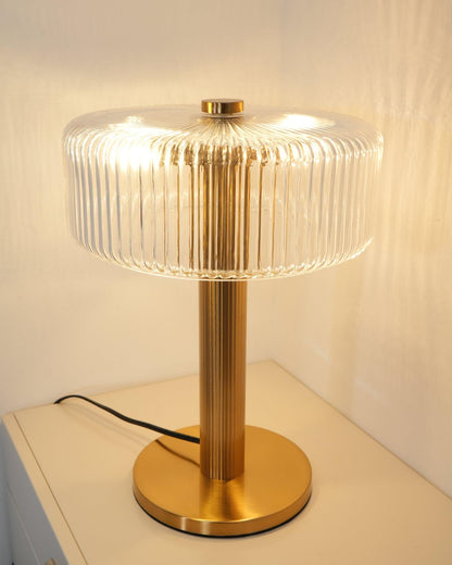 Ribbed Glass Carousel Table Lamp