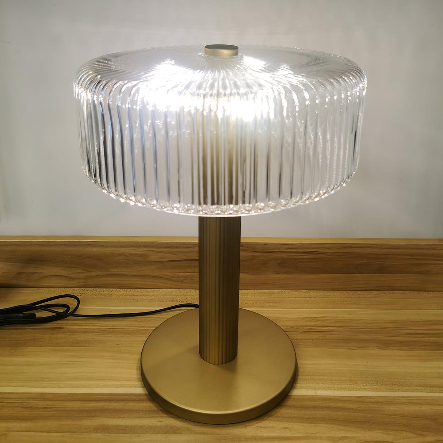 Ribbed Glass Carousel Table Lamp