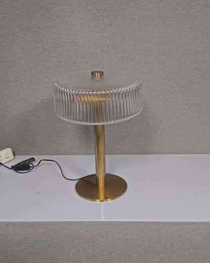 Ribbed Glass Carousel Table Lamp
