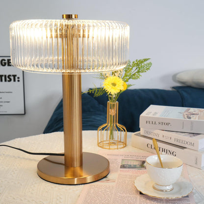 Ribbed Glass Carousel Table Lamp