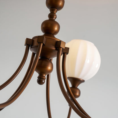 Ribbed Orb Shades Chandelier
