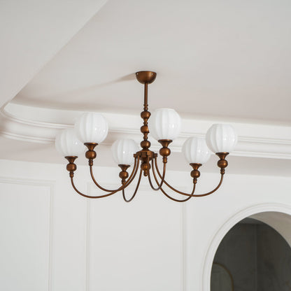 Ribbed Orb Shades Chandelier