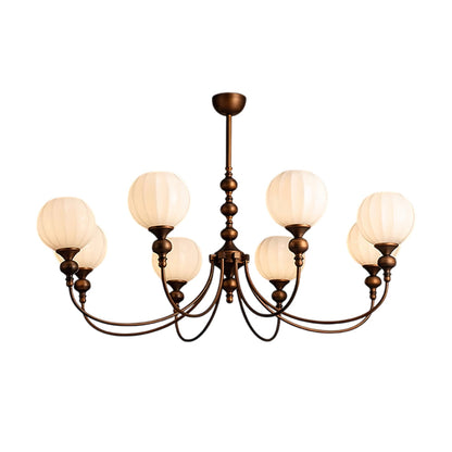 Ribbed Orb Shades Chandelier