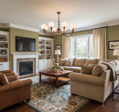 Ribbed Orb Shades Chandelier