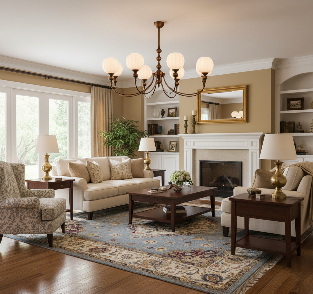 Ribbed Orb Shades Chandelier