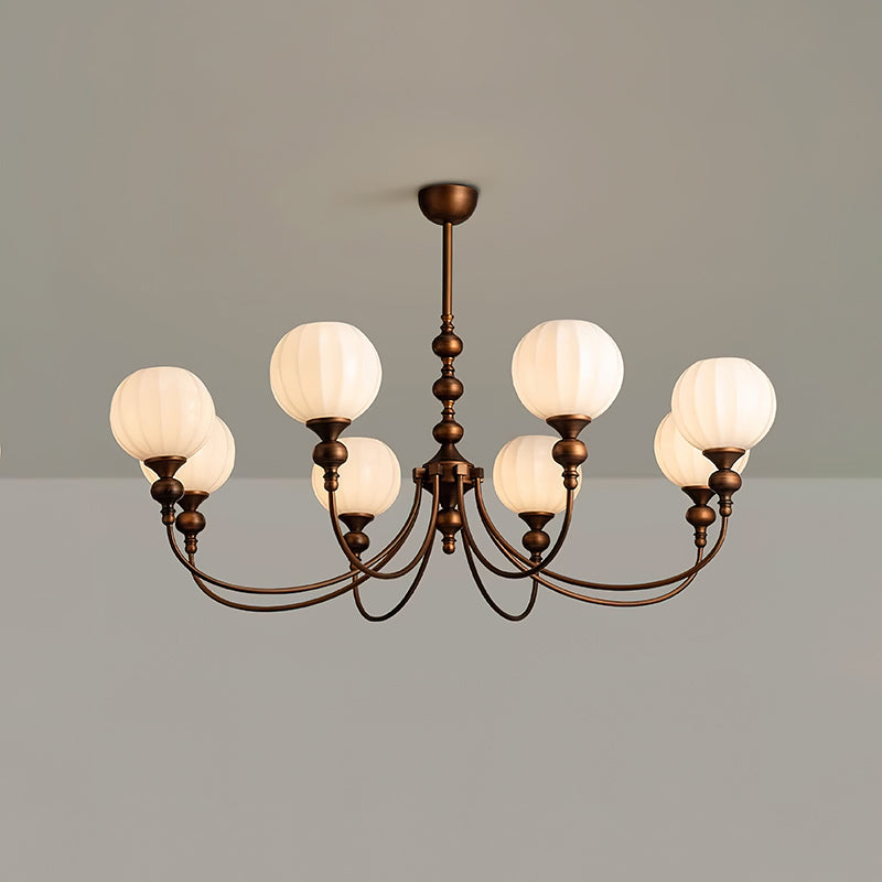 Ribbed Orb Shades Chandelier