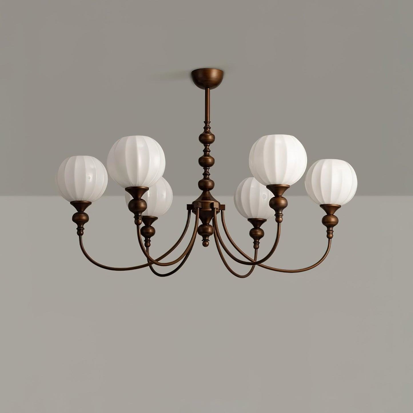 Ribbed Orb Shades Chandelier