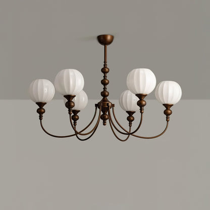 Ribbed Orb Shades Chandelier