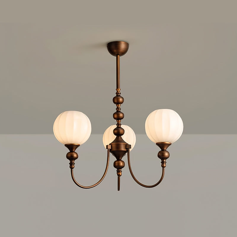 Ribbed Orb Shades Chandelier