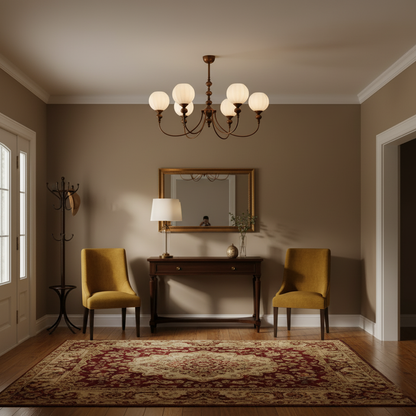 Ribbed Orb Shades Chandelier