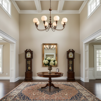 Ribbed Orb Shades Chandelier