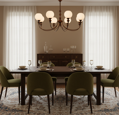 Ribbed Orb Shades Chandelier