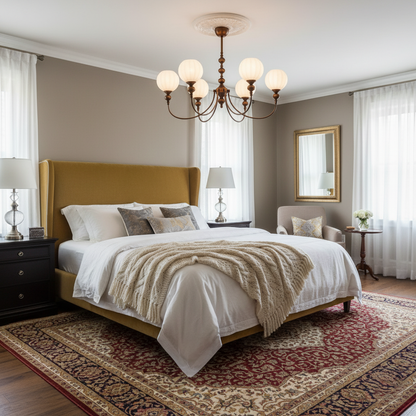 Ribbed Orb Shades Chandelier