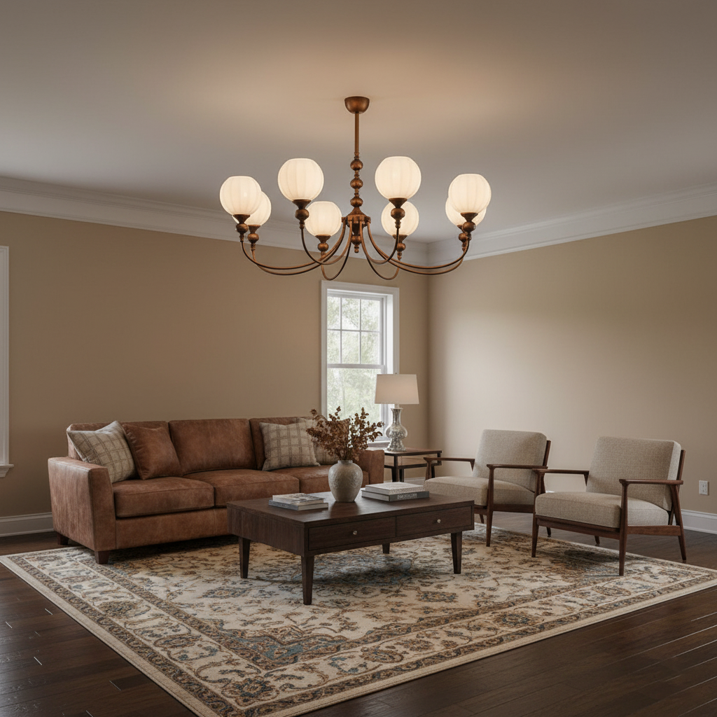 Ribbed Orb Shades Chandelier