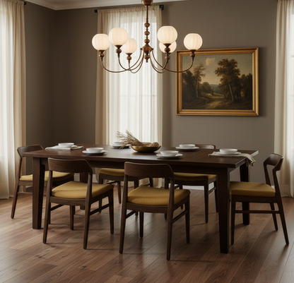 Ribbed Orb Shades Chandelier