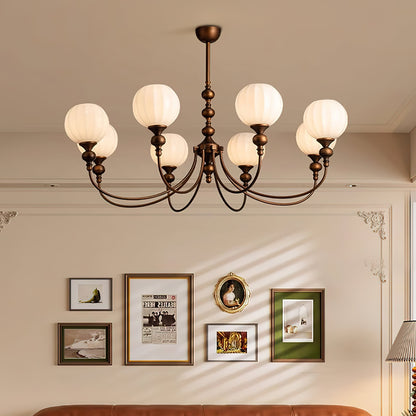 Ribbed Orb Shades Chandelier